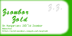 zsombor zold business card